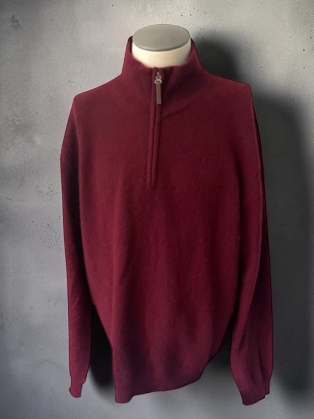 AMERICAN BLUE 100% CASHMERE 1/2 Zip Sweater Size LARGE